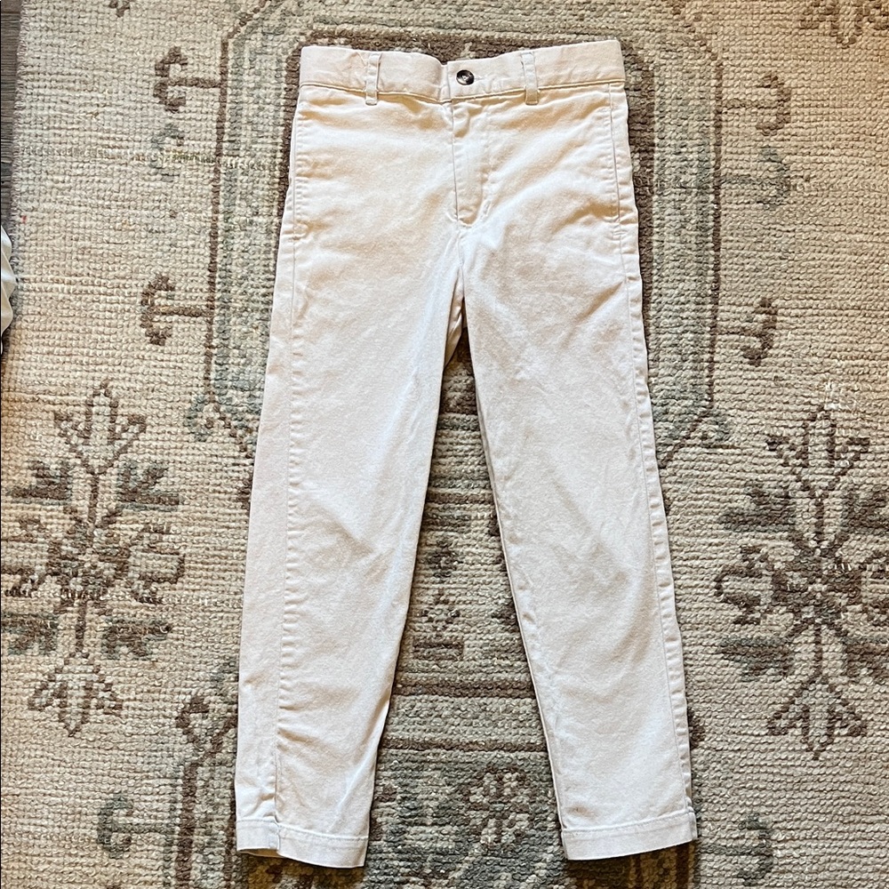 Bella Bliss Twill Boy’s Stretch Slim Pants - Stone. Size 6